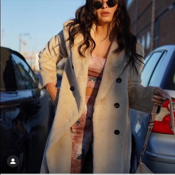 Zara Faux Fur Wrap Double Breasted Coat Jacket - Picture 6 of 14